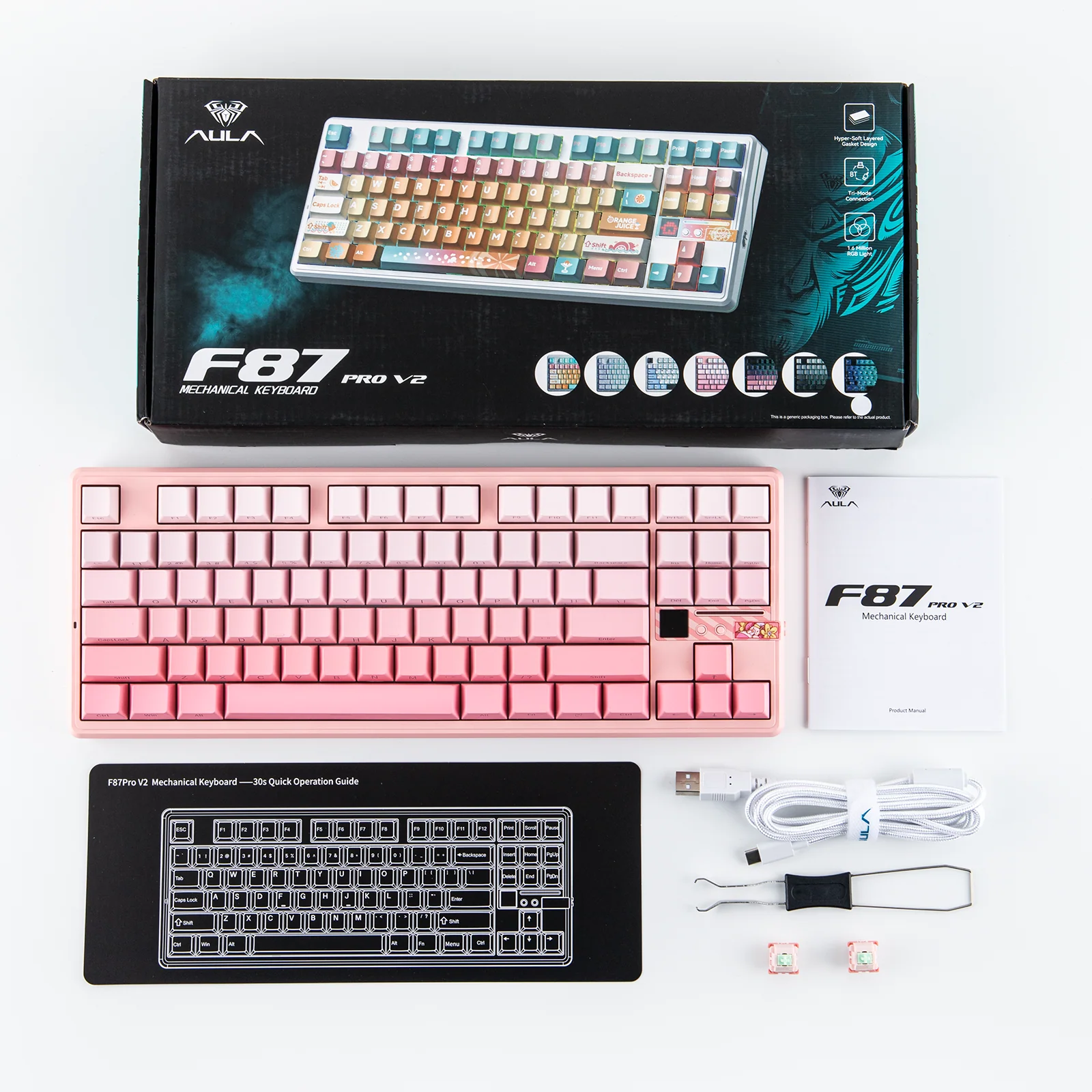 Teclado AULA F87 Pro V2 Wireless